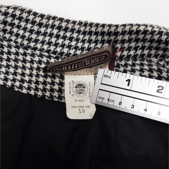 Vintage Houndstooth Blazer - Black White Checkered - Retro Power‎ Suit Jacket - Picture 7 of 8
